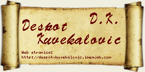 Despot Kuvekalović vizit kartica
